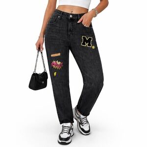 No Boundaries‎ Y2K Comic Patch Black Denim Nobo Jeans Juniors 15 Womens 14 Ankle